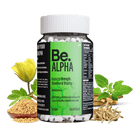 Be. Alpha Supplement Bottle With Ingredients
